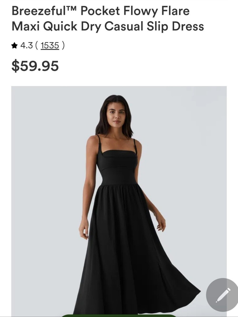 HALARA Black Spaghetti-Strap Maxi Dress
